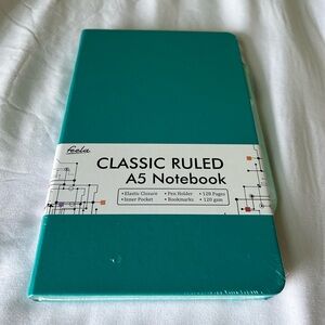 Feela Hardcover Classic Ruled A5 Notebook - Unopened | Includes Pen | Teal